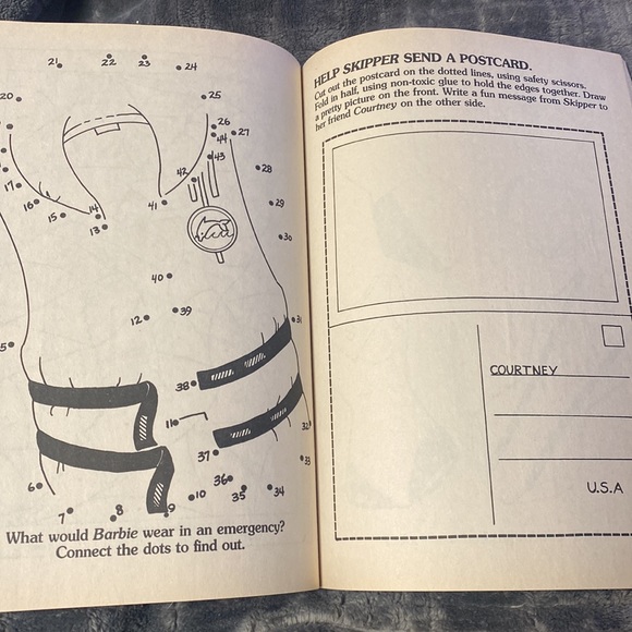 vintage 1990 barbie activity/coloring/paper dolls book unused - Picture 8 of 15